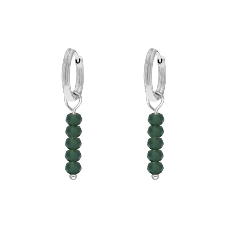 Finaste Earrings dark green beads New
