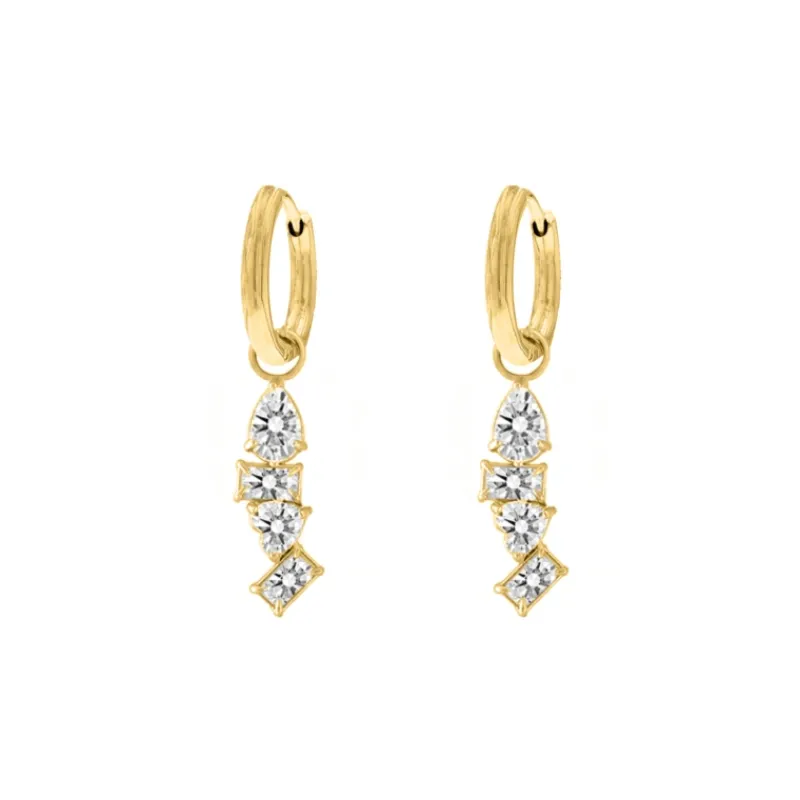 Finaste Earrings glam stones goldplated Discount
