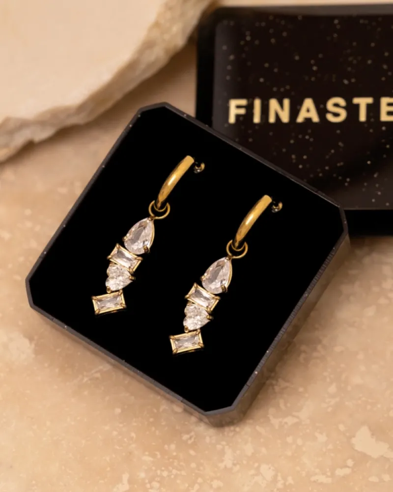 Finaste Earrings glam stones goldplated Discount