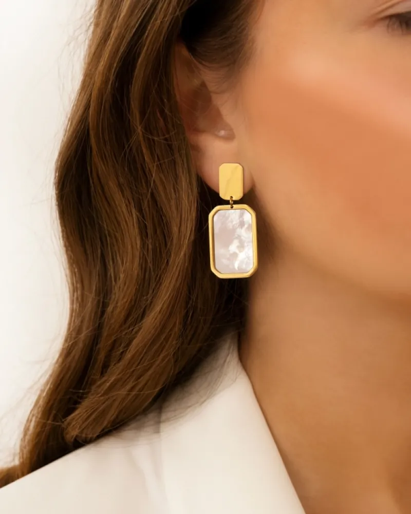 Finaste Earrings luxury rectangle goldplated Online