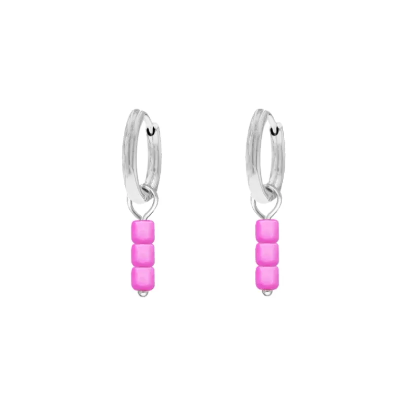 Finaste Earrings neon pink stones Best