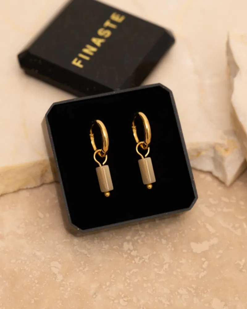 Finaste Earrings nude stone goldplated Hot