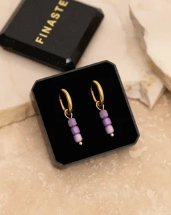 Finaste Earrings purple stones goldplated Sale