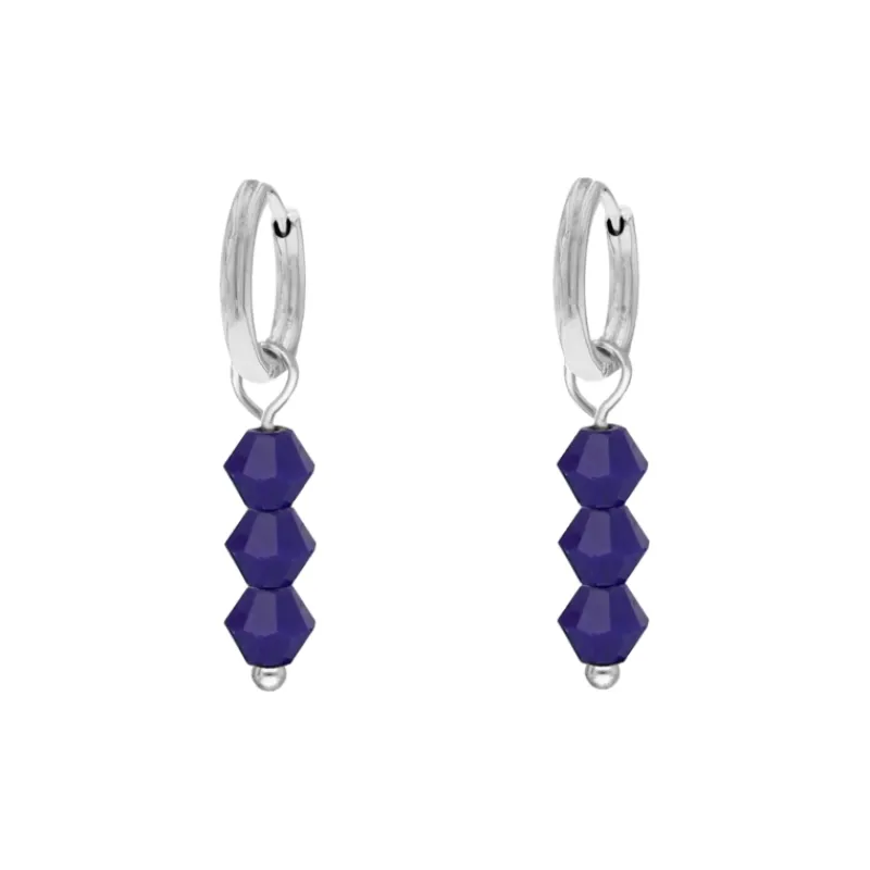 Finaste Earrings triple blue beads Outlet