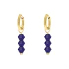 Finaste Earrings triple blue beads goldplated Discount