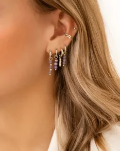 Finaste Earrings triple lila beads Online