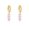 Finaste Earrings triple stones pink goldplated Discount