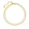 Finaste Enkelbandje double chain goud kleurig Best