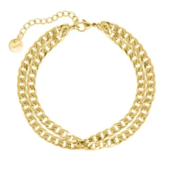 Finaste Enkelbandje dubbel goud kleurig New