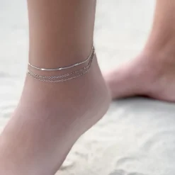 Finaste Enkelbandje dubbele fijne chain Discount
