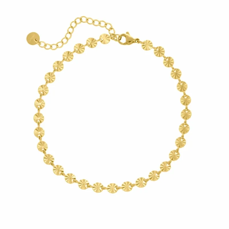 Finaste Enkelbandje flower chain goud kleurig Online