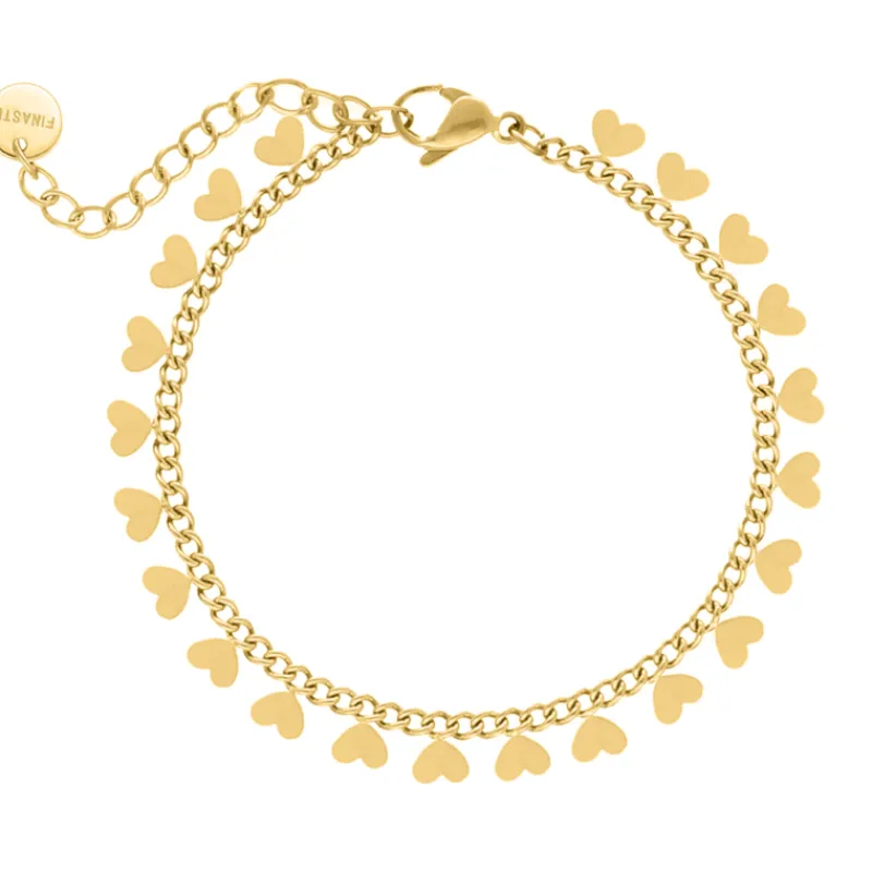Finaste Enkelbandje little hearts goudkleurig Best