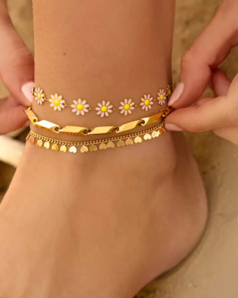 Finaste Enkelbandje little hearts goudkleurig Best