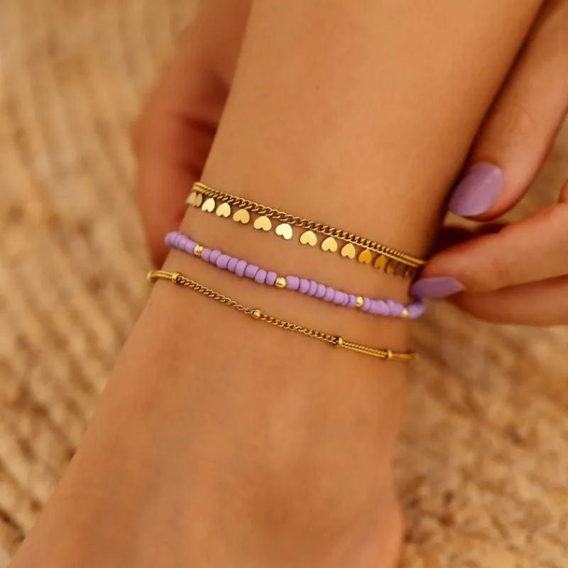 Finaste Enkelbandje little hearts goudkleurig Best