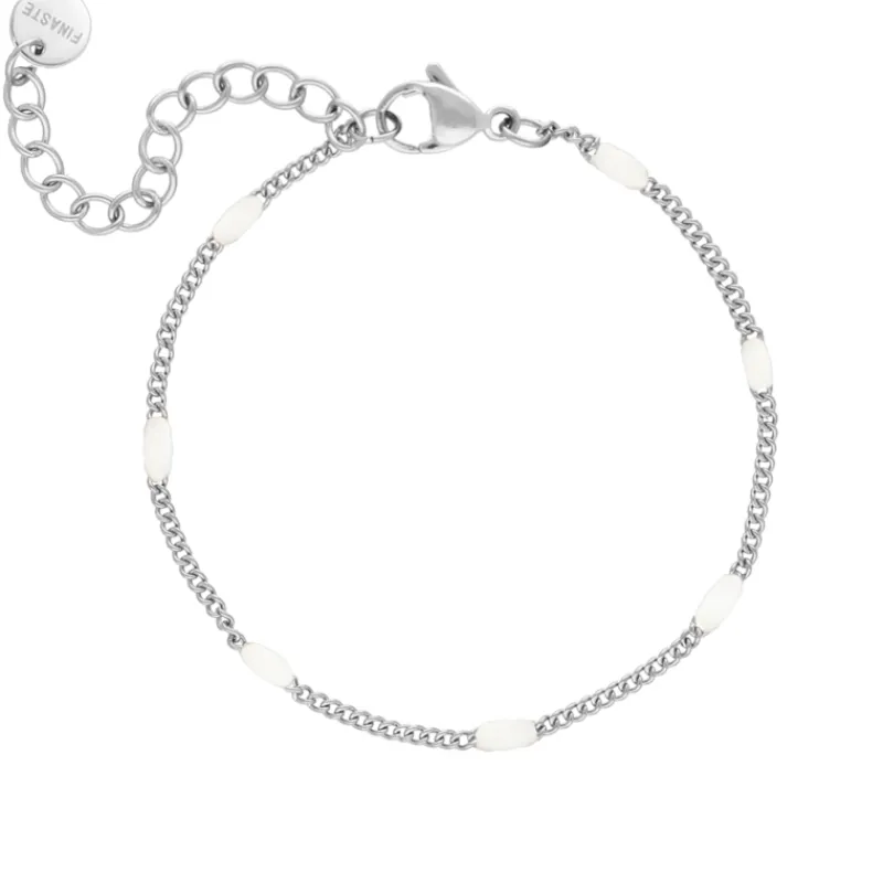 Finaste Enkelbandje Met Witte Bolletjes Clearance
