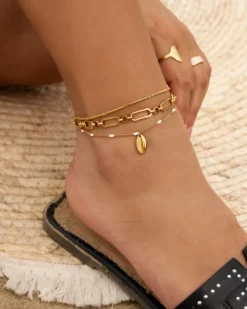 Finaste Enkelbandje open chains goud kleurig Clearance