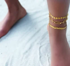 Finaste Enkelbandje open chains goud kleurig Clearance
