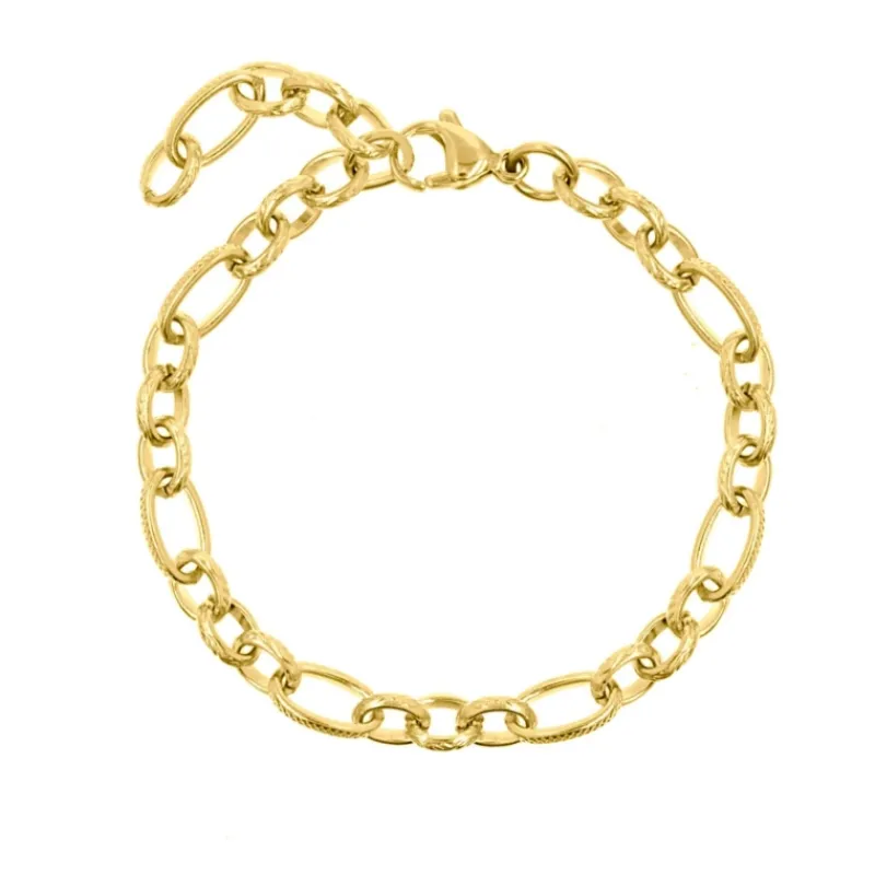 Finaste Enkelbandje schakel mix goud kleurig Sale