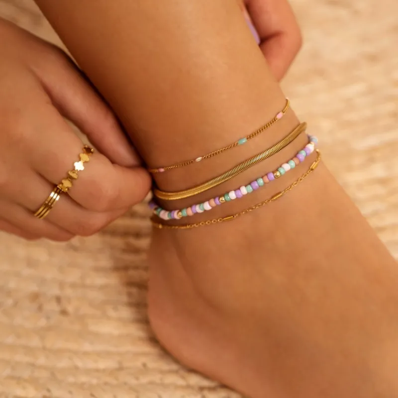 Finaste Enkelbandje snake chain goud kleurig Hot