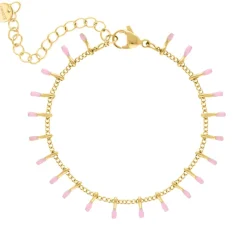 Finaste Enkelbandje Touch Of Pink Goudkleurig Clearance