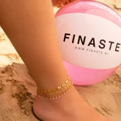 Finaste Enkelbandje Touch Of Pink Goudkleurig Clearance