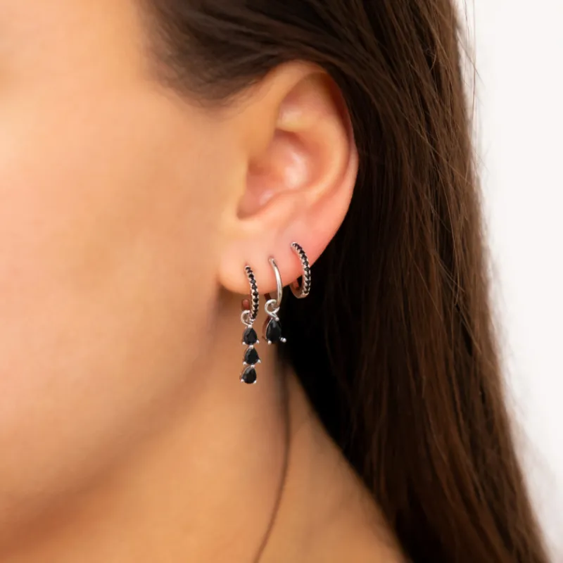 Finaste Exclusive black drop earrings Outlet