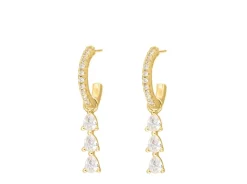 Finaste Exclusive crystal drop earrings goldplated Discount