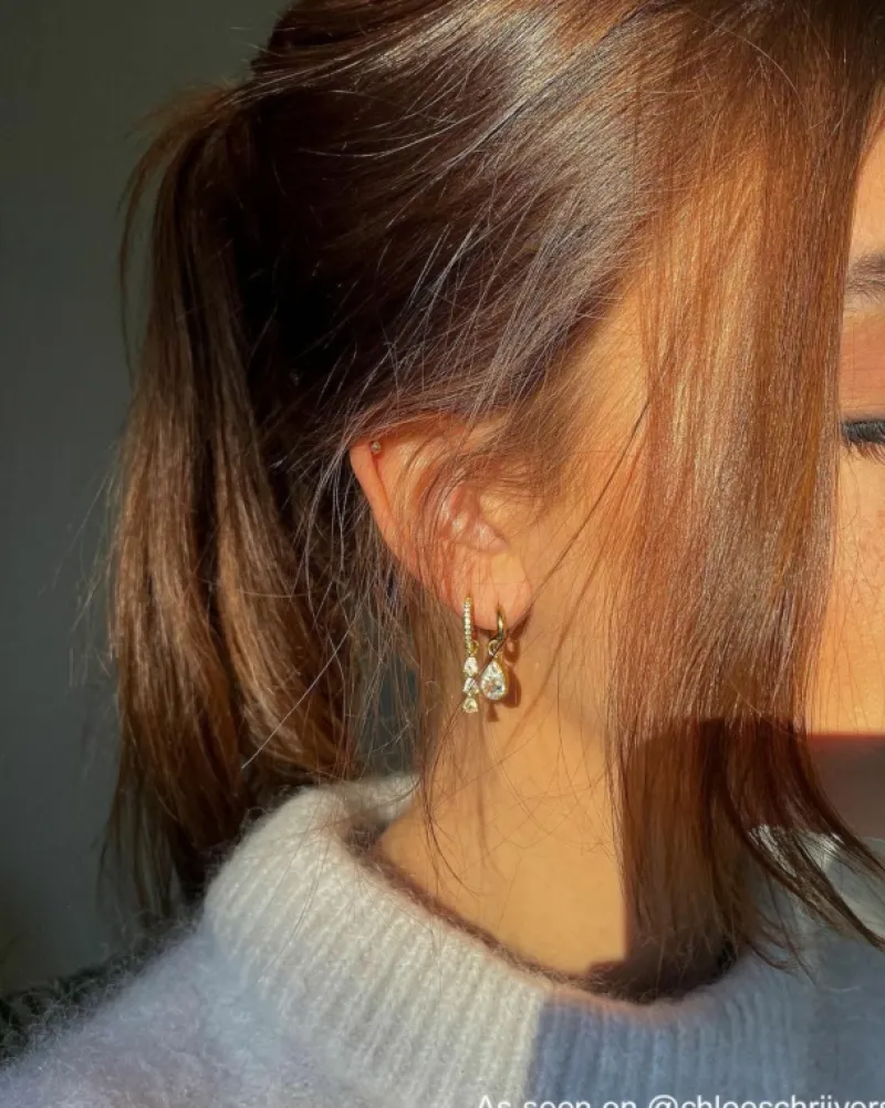 Finaste Exclusive crystal drop earrings goldplated Discount