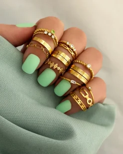 Finaste Fijne ring verstelbaar gold plated Outlet