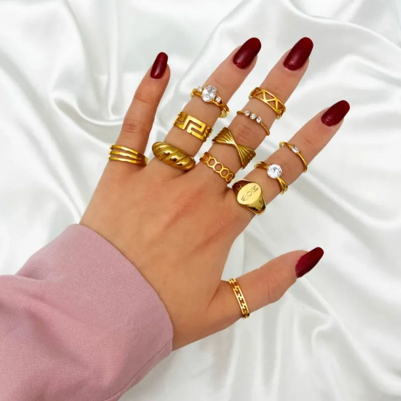 Finaste Fijne ring verstelbaar gold plated Outlet