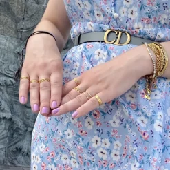 Finaste Fijne ring verstelbaar gold plated Outlet