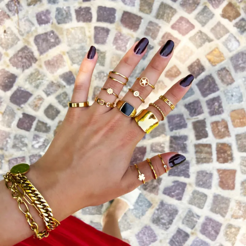 Finaste Fijne ring verstelbaar gold plated Outlet
