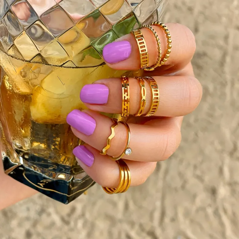 Finaste Fijne ring verstelbaar gold plated Outlet