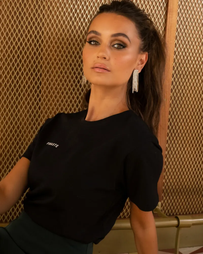 Finaste brand t-shirt zwart New