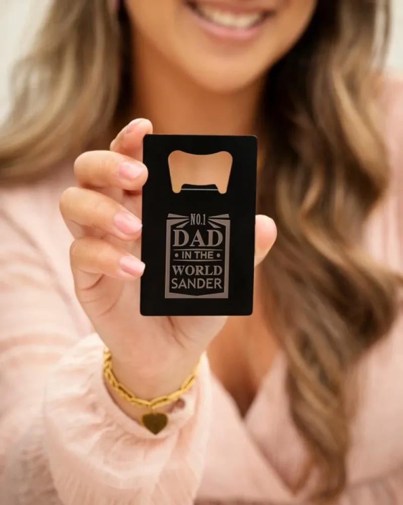 Finaste Flesopener met naam zwart - number 1 dad Fashion