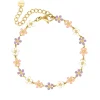 Finaste Flower anklet multicolor goldplated Sale
