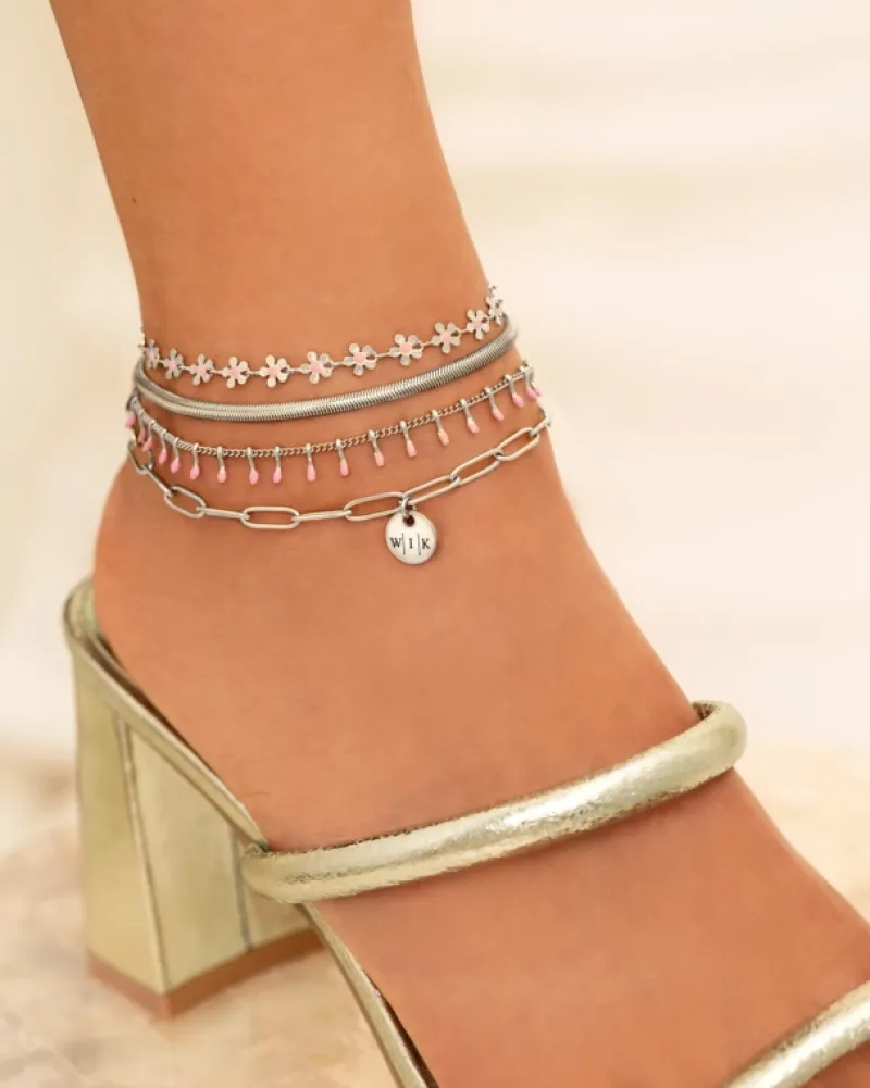 Finaste Flower anklet pink Clearance