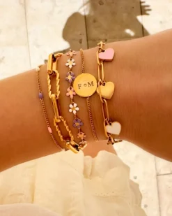 Finaste Flower bracelet multicolor goldplated Hot