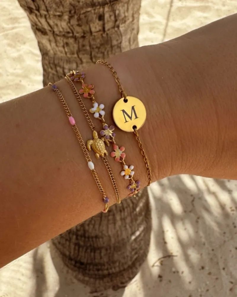 Finaste Flower bracelet multicolor goldplated Hot