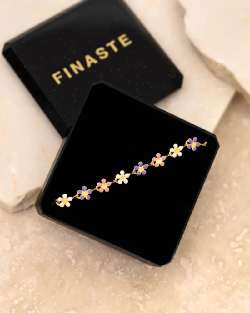 Finaste Flower bracelet multicolor goldplated Hot