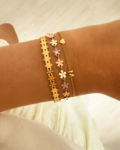 Finaste Flower bracelet multicolor goldplated Hot