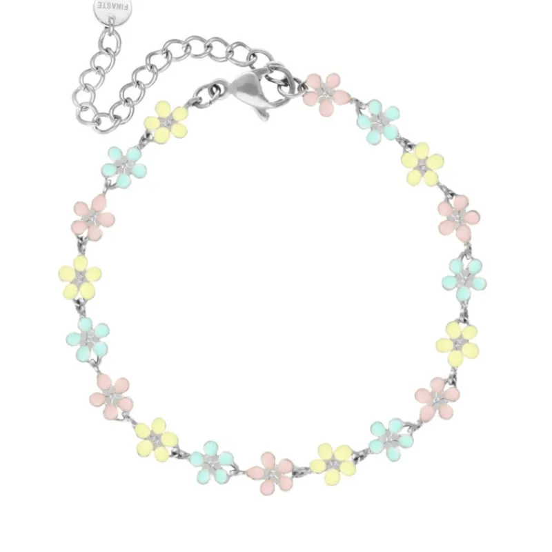 Finaste Flower enkelbandje pastel Online