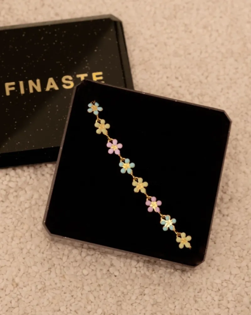 Finaste Flower enkelbandje pastel goudkleurig Hot