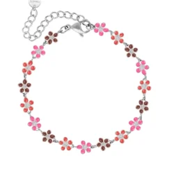 Finaste Flower enkelbandje pink color mix Best