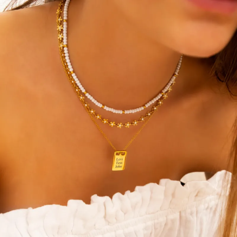 Finaste Flower Necklace Goudkleurig Hot
