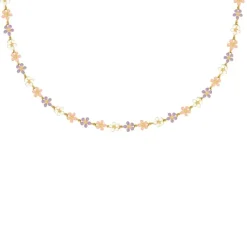 Finaste Flower necklace multicolor goldplated Outlet