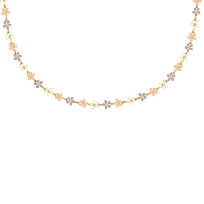 Finaste Flower necklace multicolor goldplated Outlet