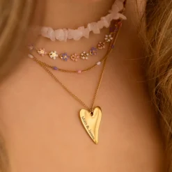 Finaste Flower necklace multicolor goldplated Outlet