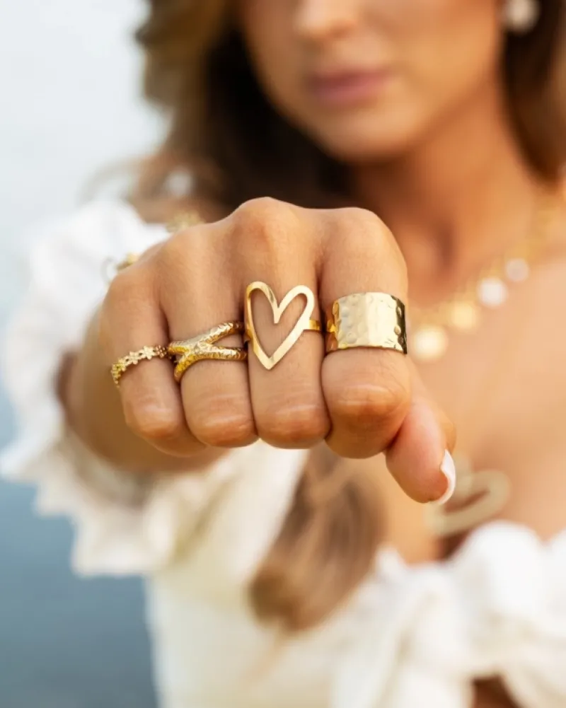Finaste Flower ring goudkleurig Outlet