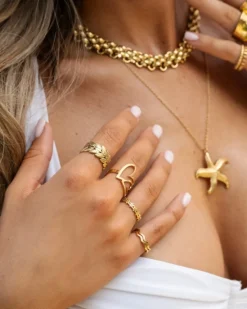 Finaste Flower ring goudkleurig Outlet